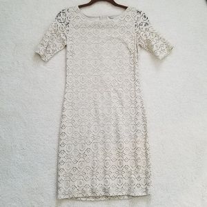 Banana Republic Nude Lace Dress Sz0 EUC